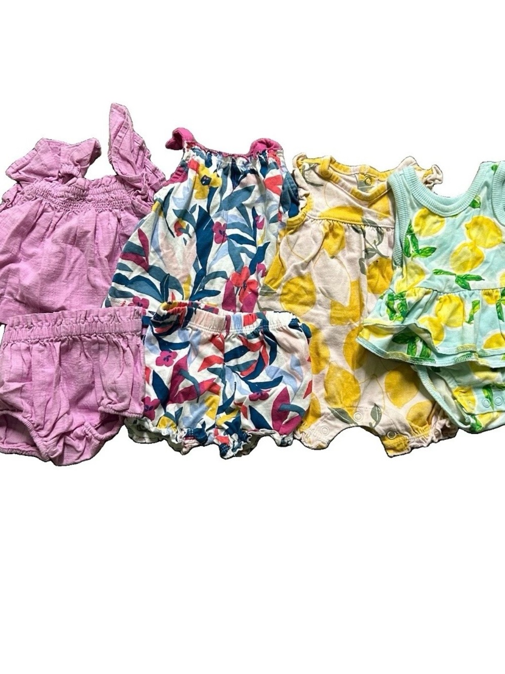 Baby Girl Summer Clothing Matching Sets Lemons Bodysuits Size Newborn
